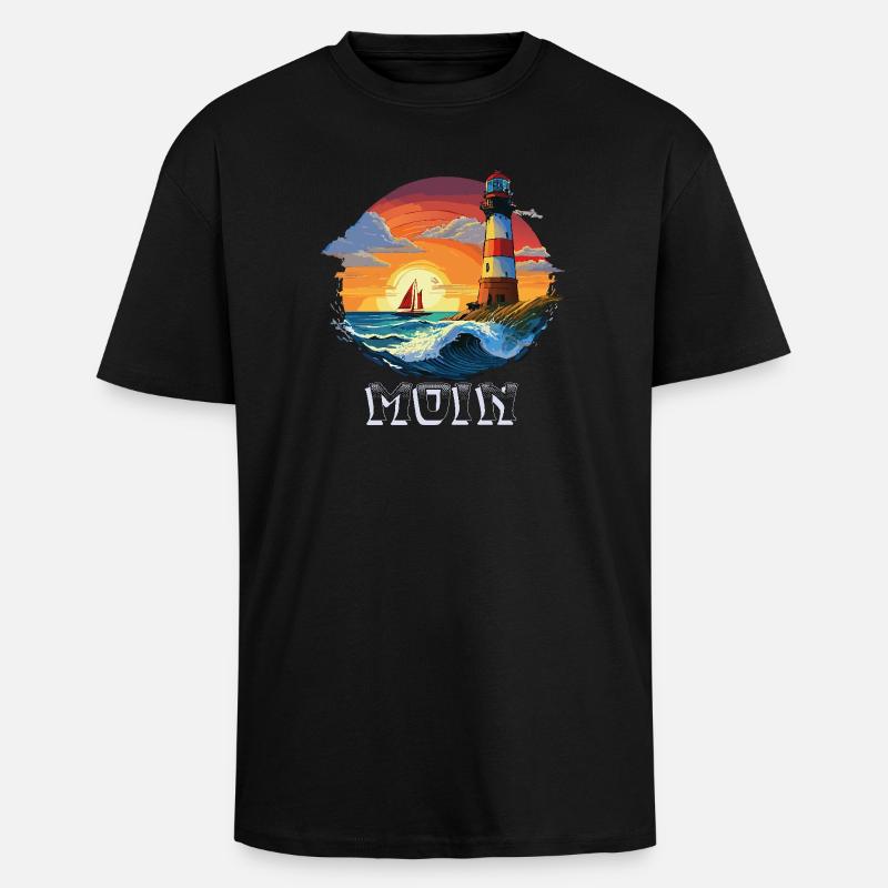 Phare de Moin - T-shirt unisexe oversize épais - noir