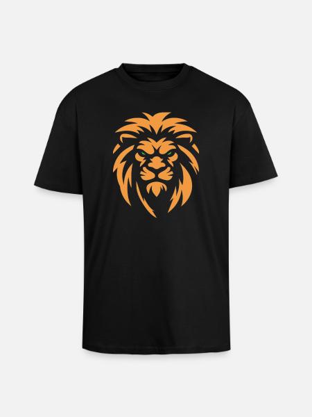 Angry Lion - Unisex Oversized Heavyweight T-shirt - black