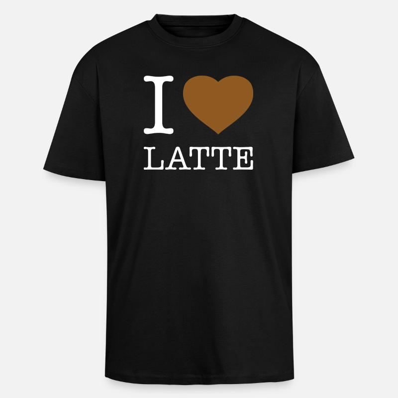 J’ADORE LE LATTE - T-shirt unisexe oversize épais - noir