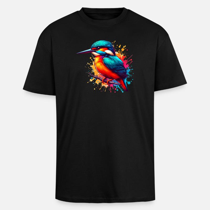 Eisvogel - Oversized Heavyweight Unisex T-Shirt - Schwarz