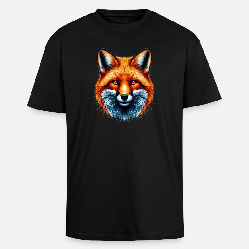 Fuchs - Oversized Heavyweight Unisex T-Shirt - Schwarz
