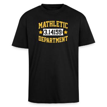 Département Mathletic - T-shirt unisexe oversize épais - noir - Devant - Alina (178cm) & Michal (187cm)