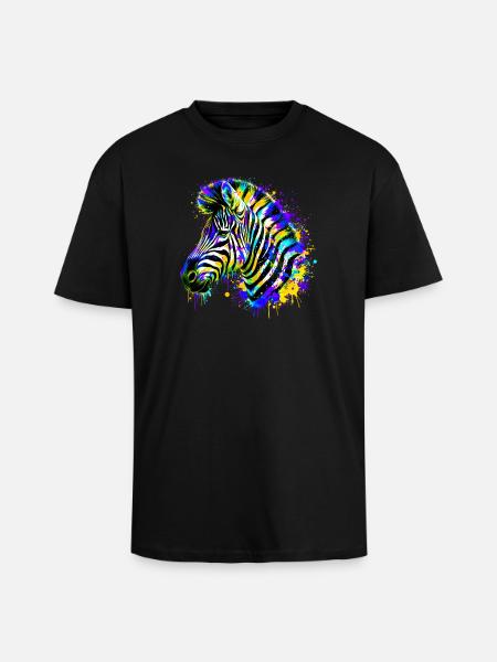 Zebra - Unisex Oversized Heavyweight T-shirt - black