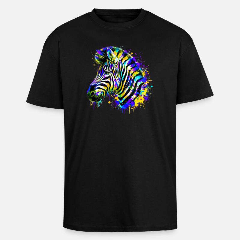 Zebra - Oversized Heavyweight Unisex T-Shirt - Schwarz