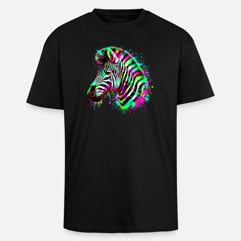 Zebra - Oversized Heavyweight Unisex T-Shirt - Schwarz