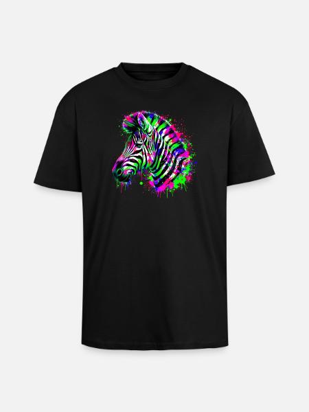 Zebra - Unisex Oversized Heavyweight T-shirt - black