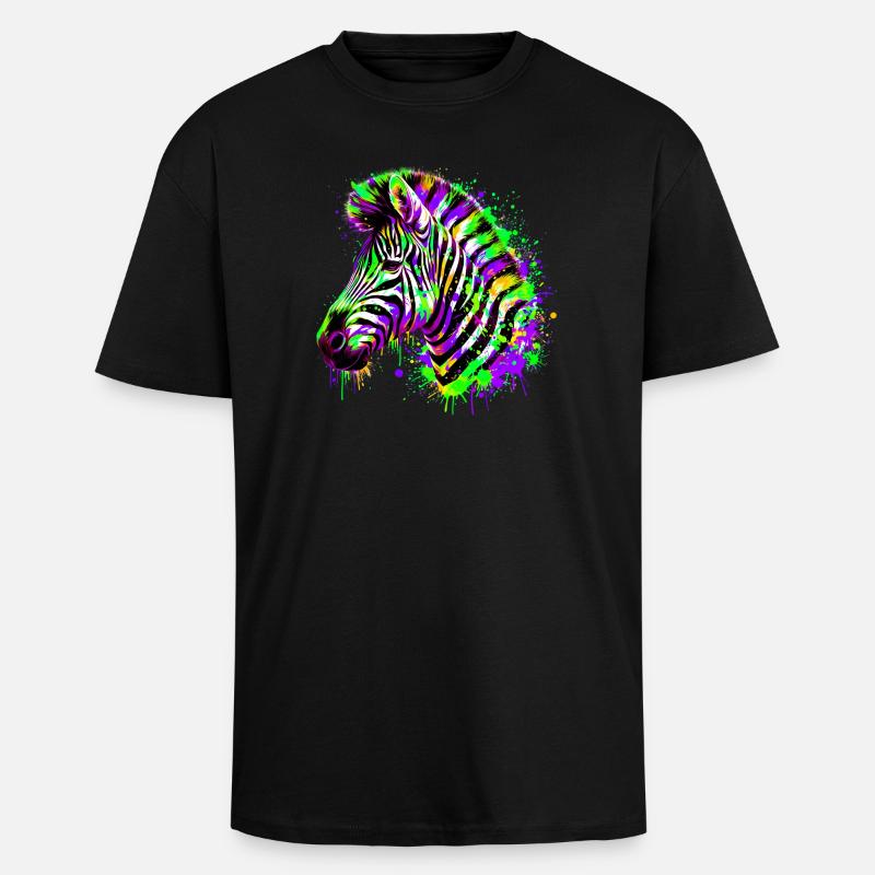 Zebra - Unisex Oversized Heavyweight T-shirt - black