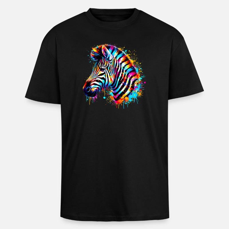Zebra - Oversized Heavyweight Unisex T-Shirt - Schwarz