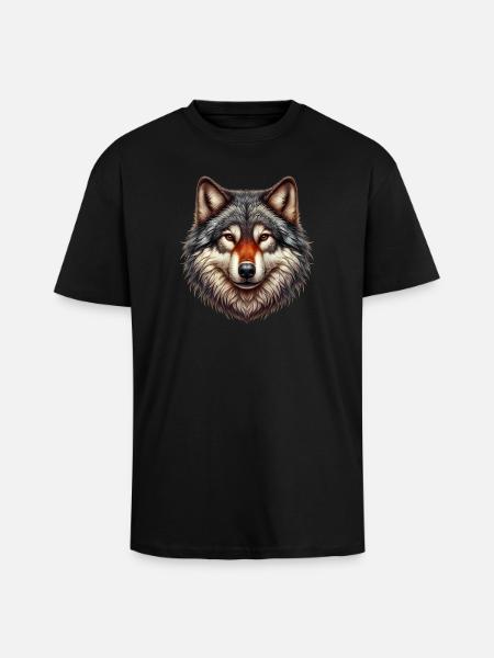Loup - T-shirt unisexe oversize épais - noir