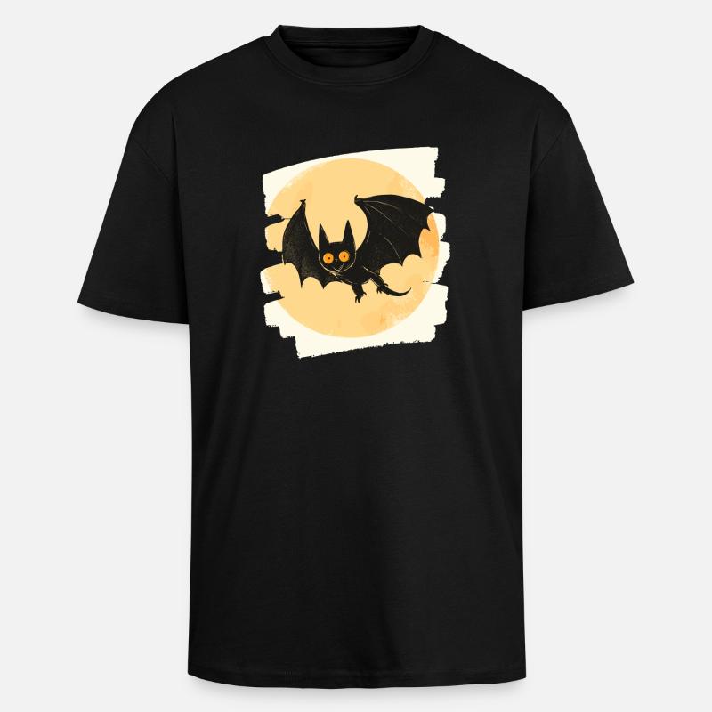 Fledermaus Retro - Oversized Heavyweight Unisex T-Shirt - Schwarz