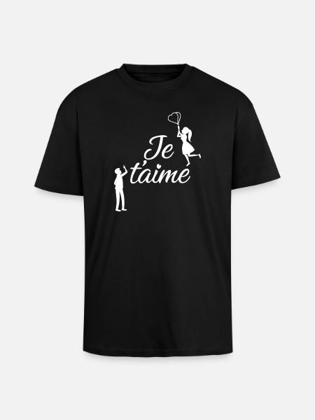 Ich liebe dich - Oversized Heavyweight Unisex T-Shirt - Schwarz