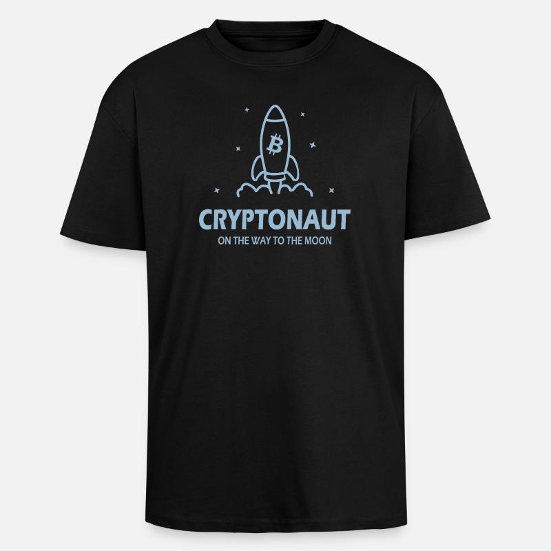 Cryptonaut Bitcoin - Oversized Heavyweight Unisex T-Shirt - Schwarz