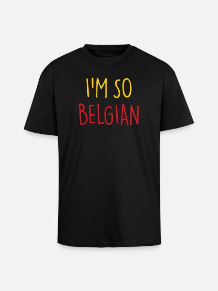 I'M SO BELGIAN BELGIAN Belgium - Unisex Oversized Heavyweight T-shirt - black