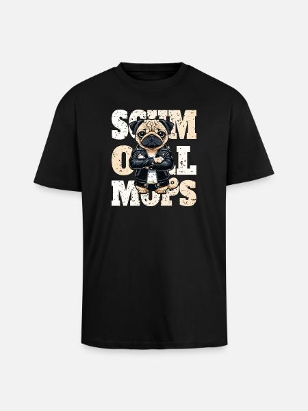 Pouty pug - Unisex Oversized Heavyweight T-shirt - black