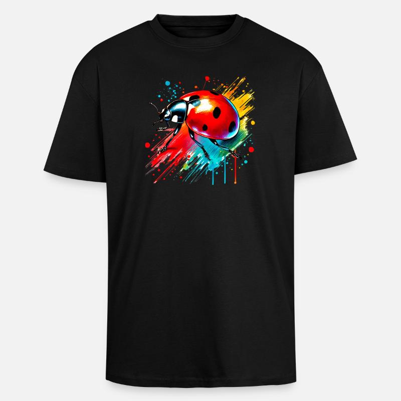 Marienkäfer - Oversized Heavyweight Unisex T-Shirt - Schwarz