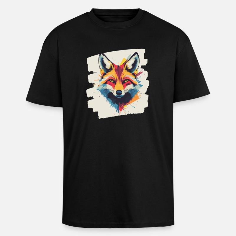Fox - Unisex Oversized Heavyweight T-shirt - black