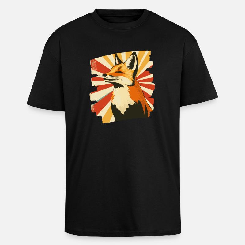 Fox - Unisex Oversized Heavyweight T-shirt - black
