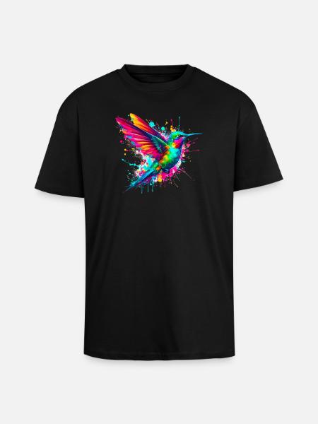Hummingbird - Unisex Oversized Heavyweight T-shirt - black