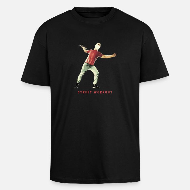 Street Workout ohne Gewicht - Oversized Heavyweight Unisex T-Shirt - Schwarz