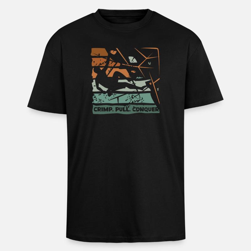 Bouldern – Crimp. Pull. Conquer. - Oversized Heavyweight Unisex T-Shirt - Schwarz