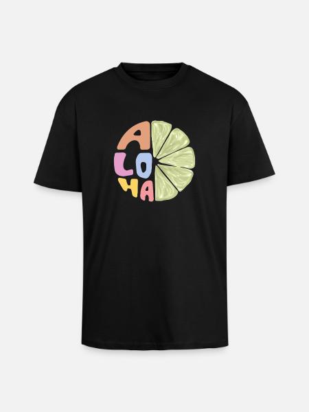 Aloha - T-shirt unisexe oversize épais - noir