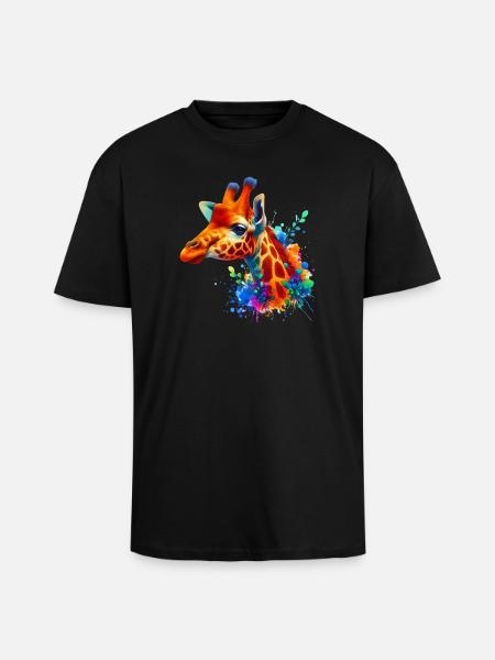 Girafe - T-shirt unisexe oversize épais - noir