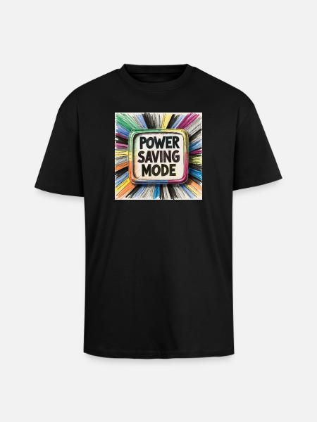 Power Saving Mode - Unisex Oversized Heavyweight T-shirt - black