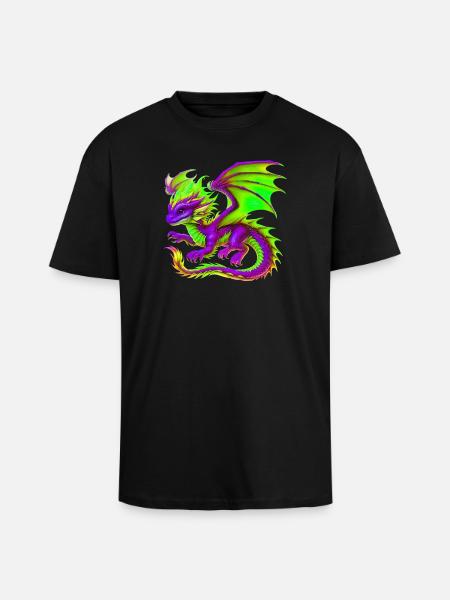 Dragon - Unisex Oversized Heavyweight T-shirt - black