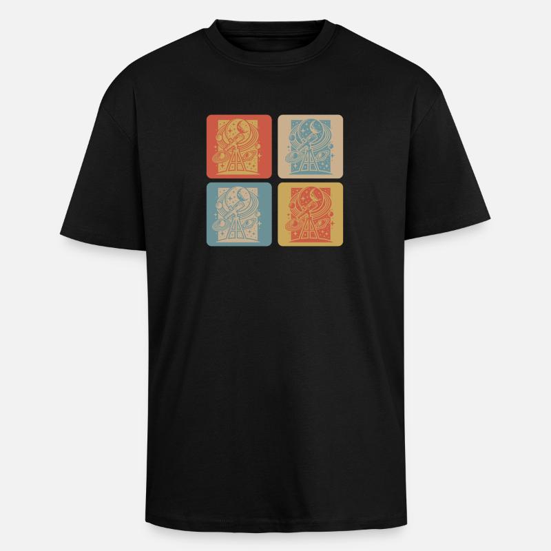 Astronomie Retro Design - Oversized Heavyweight Unisex T-Shirt - Schwarz