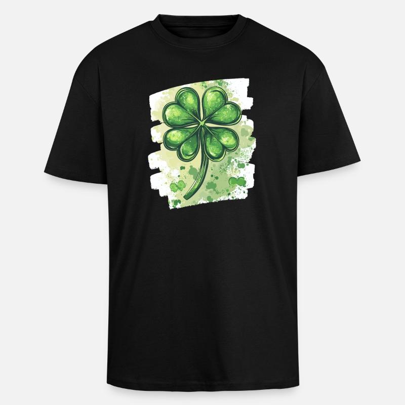 St. Patrick's Day Shamrock - Unisex Oversized Heavyweight T-shirt - black