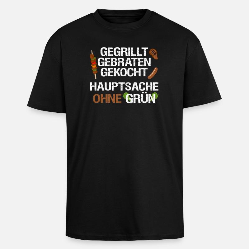 Fleisch Grillen ohne Grün - Oversized Heavyweight Unisex T-Shirt - Schwarz