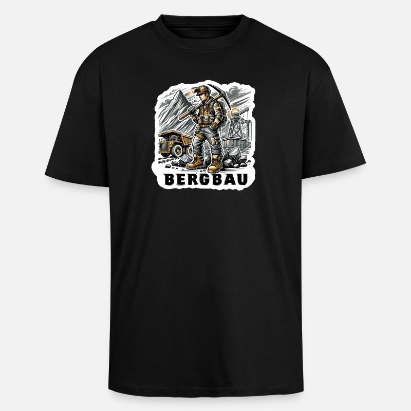 Travail acharné dans l’exploitation minière - T-shirt unisexe oversize épais - noir