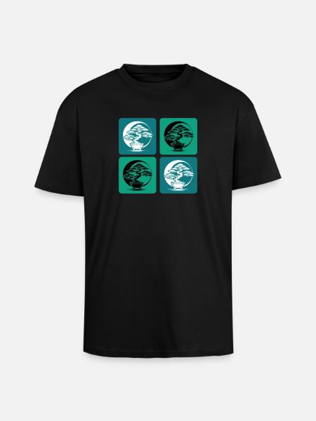 Bonsai Yin Yang - Unisex Oversized Heavyweight T-shirt - black