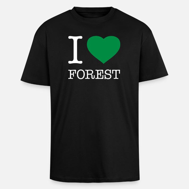 J’ADORE LA FORÊT - T-shirt unisexe oversize épais - noir