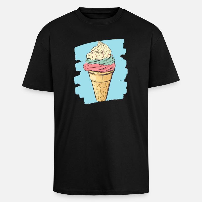 Eiscreme Eis - Oversized Heavyweight Unisex T-Shirt - Schwarz