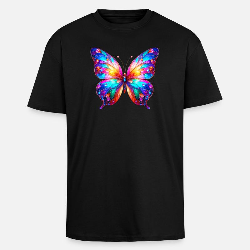 Schmetterling - Oversized Heavyweight Unisex T-Shirt - Schwarz