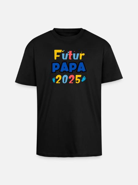 Future Dad 2025 Rainbow - Unisex Oversized Heavyweight T-shirt - black