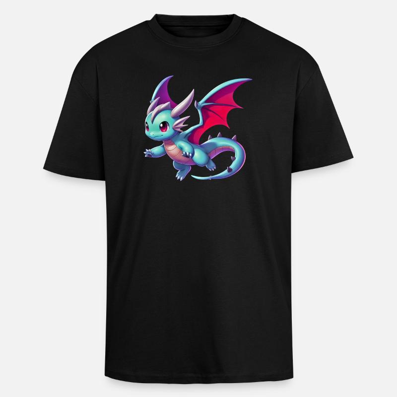 Dragon - T-shirt unisexe oversize épais - noir