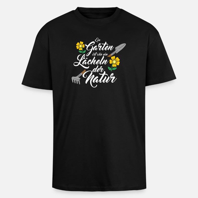 Garten Leben - Oversized Heavyweight Unisex T-Shirt - Schwarz