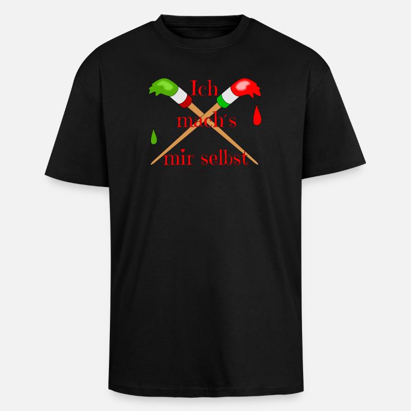 Maler Pinsel - Oversized Heavyweight Unisex T-Shirt - Schwarz