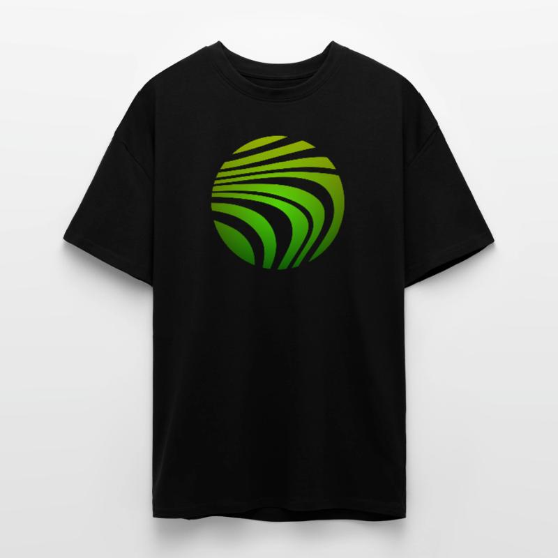 Psychedelic Pattern Green Gradient Unisex Oversized Heavyweight T-shirt