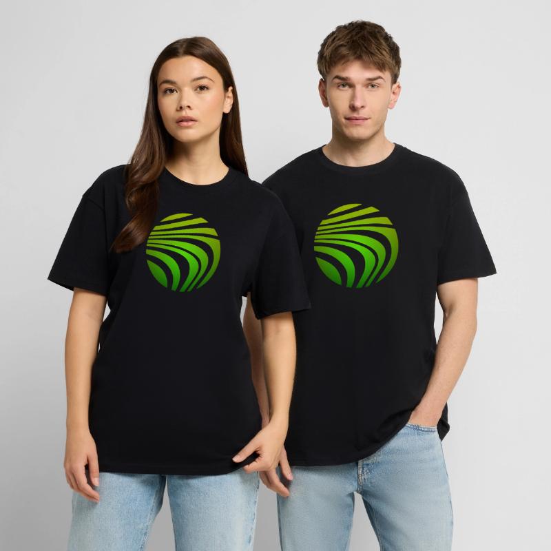 Psychedelic Pattern Green Gradient Unisex Oversized Heavyweight T-shirt