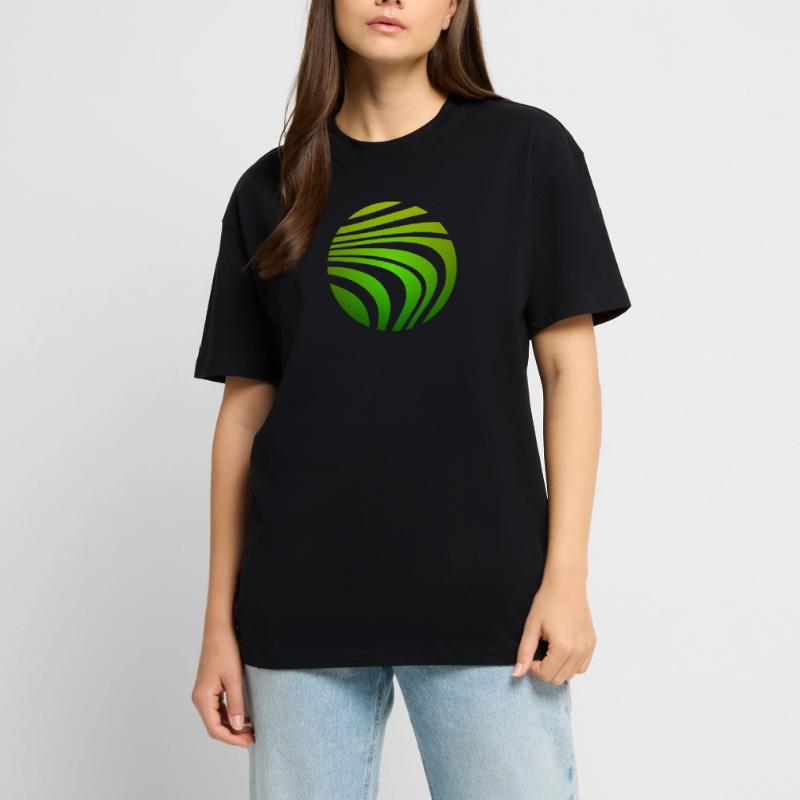 Psychedelic Pattern Green Gradient Unisex Oversized Heavyweight T-shirt