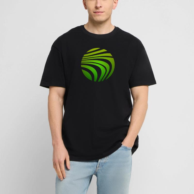 Psychedelic Pattern Green Gradient Unisex Oversized Heavyweight T-shirt