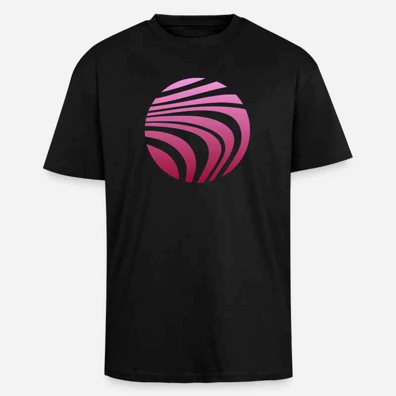 Psychedelic Pattern Pink Gradient - Unisex Oversized Heavyweight T-shirt - black