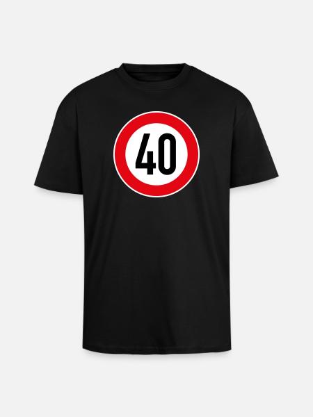 40 Birthday - Unisex Oversized Heavyweight T-shirt - black