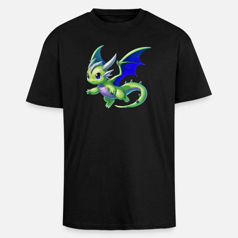 Drache - Oversized Heavyweight Unisex T-Shirt - Schwarz