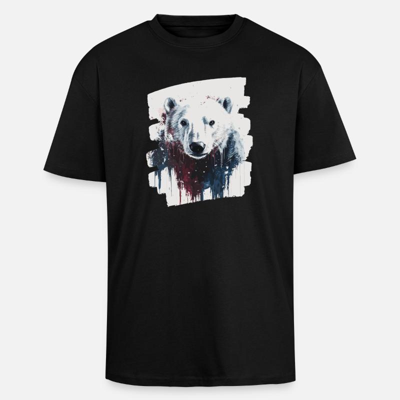 Eisbär Graffiti Sprayer - Oversized Heavyweight Unisex T-Shirt - Schwarz