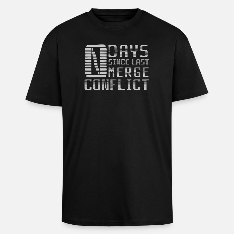 Merge Conflict Software Developer Entwickler geek - Oversized Heavyweight Unisex T-Shirt - Schwarz