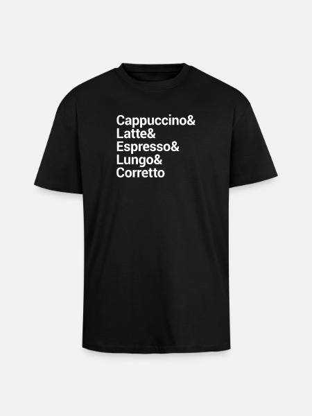 Kaffee-Stil Typografie Design - Oversized Heavyweight Unisex T-Shirt - Schwarz